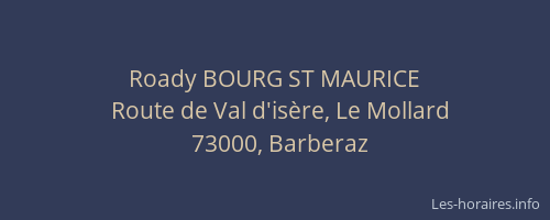 Roady BOURG ST MAURICE