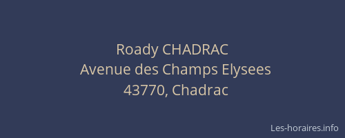 Roady CHADRAC