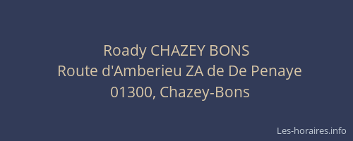 Roady CHAZEY BONS
