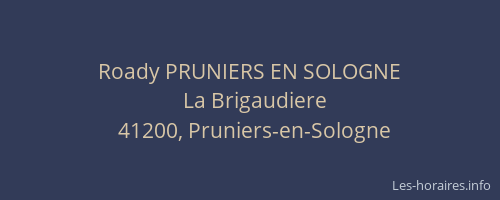 Roady PRUNIERS EN SOLOGNE