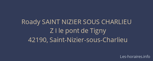 Roady SAINT NIZIER SOUS CHARLIEU