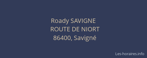 Roady SAVIGNE