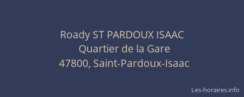 Roady ST PARDOUX ISAAC