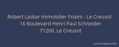 Robert Laskar Immobilier Fnaim - Le Creusot