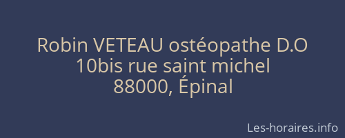 Robin VETEAU ostéopathe D.O