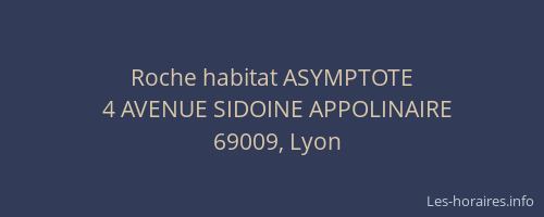 Roche habitat ASYMPTOTE