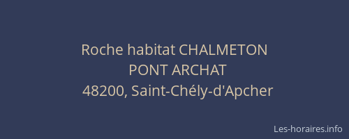 Roche habitat CHALMETON