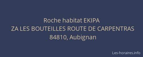 Roche habitat EKIPA