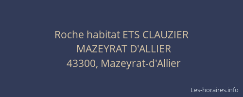 Roche habitat ETS CLAUZIER
