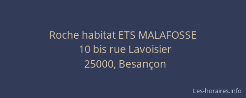 Roche habitat ETS MALAFOSSE