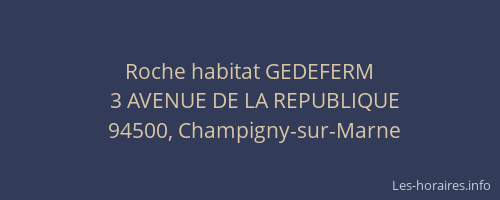 Roche habitat GEDEFERM