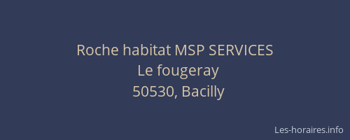 Roche habitat MSP SERVICES