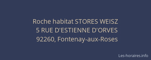 Roche habitat STORES WEISZ