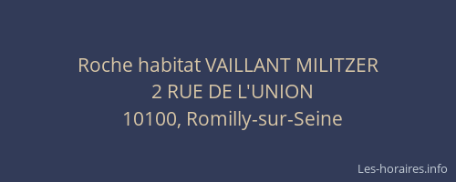 Roche habitat VAILLANT MILITZER
