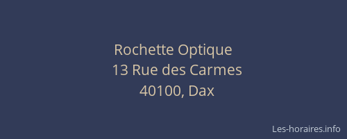 Rochette Optique