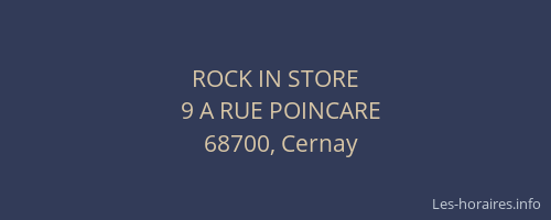 ROCK IN STORE