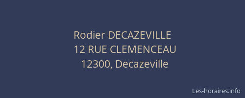 Rodier DECAZEVILLE
