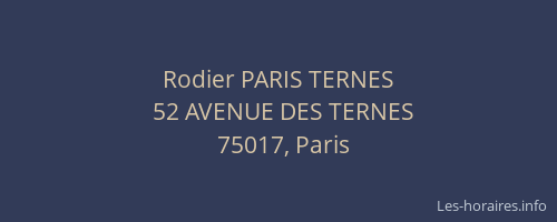 Rodier PARIS TERNES