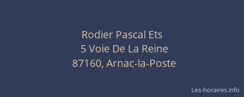 Rodier Pascal Ets