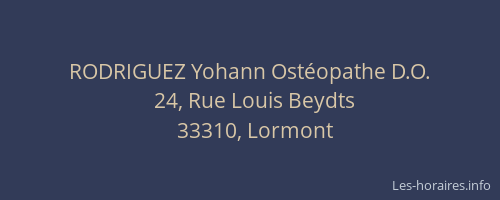 RODRIGUEZ Yohann Ost&eacute;opathe D.O.