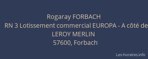 Rogaray FORBACH
