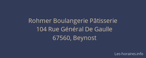 Rohmer Boulangerie Pâtisserie