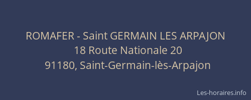 ROMAFER - Saint GERMAIN LES ARPAJON