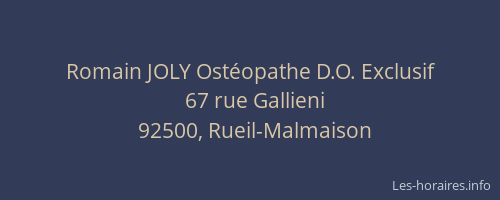 Romain JOLY Ostéopathe D.O. Exclusif