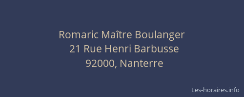 Romaric Maître Boulanger