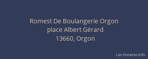 Romest De Boulangerie Orgon