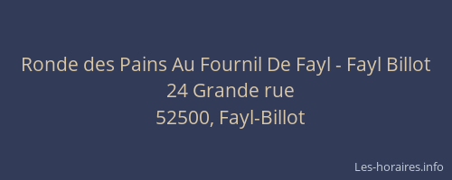 Ronde des Pains Au Fournil De Fayl - Fayl Billot