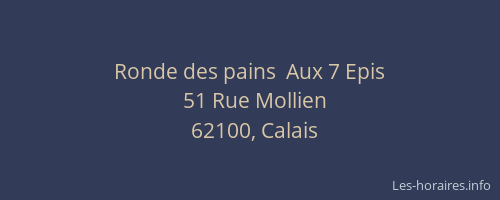 Ronde des pains  Aux 7 Epis