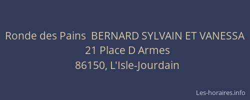 Ronde des Pains  BERNARD SYLVAIN ET VANESSA