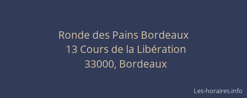 Ronde des Pains Bordeaux