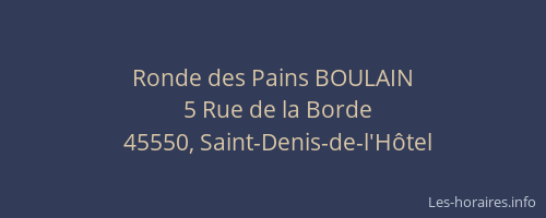 Ronde des Pains BOULAIN