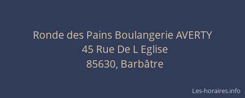 Ronde des Pains Boulangerie AVERTY