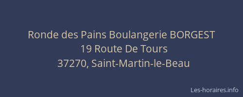 Ronde des Pains Boulangerie BORGEST