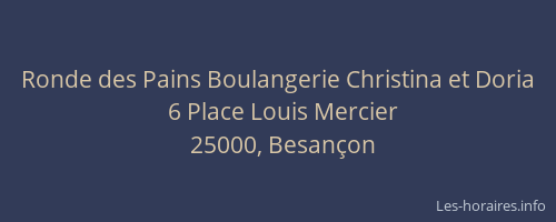 Ronde des Pains Boulangerie Christina et Doria