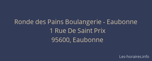 Ronde des Pains Boulangerie - Eaubonne