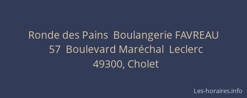 Ronde des Pains  Boulangerie FAVREAU