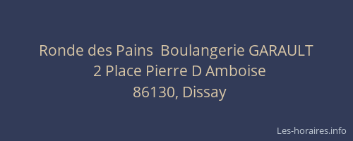 Ronde des Pains  Boulangerie GARAULT