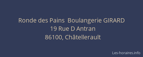 Ronde des Pains  Boulangerie GIRARD