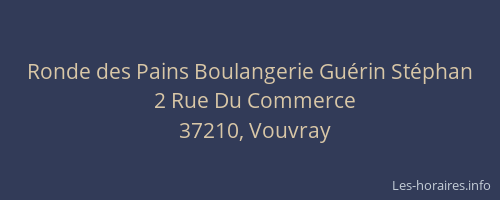 Ronde des Pains Boulangerie Guérin Stéphan
