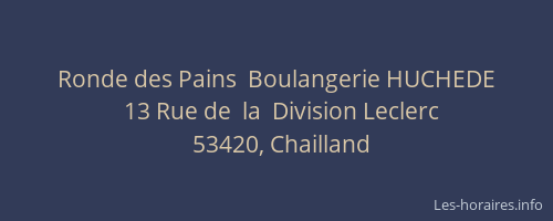 Ronde des Pains  Boulangerie HUCHEDE