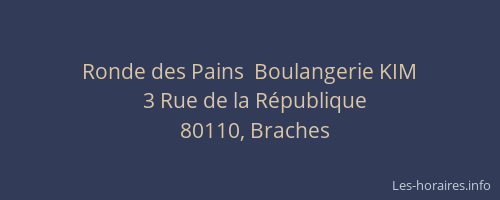 Ronde des Pains  Boulangerie KIM
