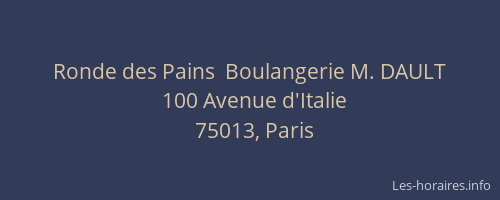 Ronde des Pains  Boulangerie M. DAULT