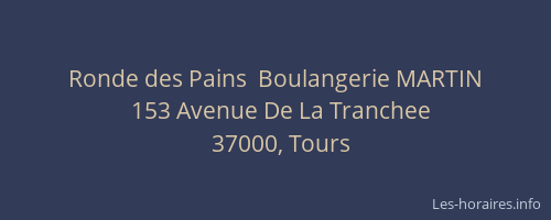 Ronde des Pains  Boulangerie MARTIN