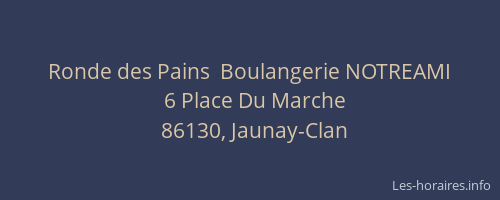 Ronde des Pains  Boulangerie NOTREAMI