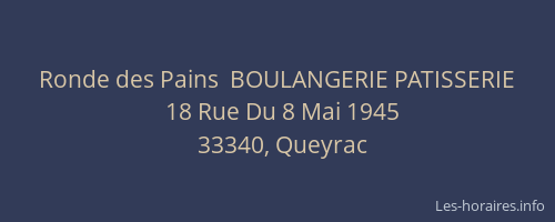Ronde des Pains  BOULANGERIE PATISSERIE