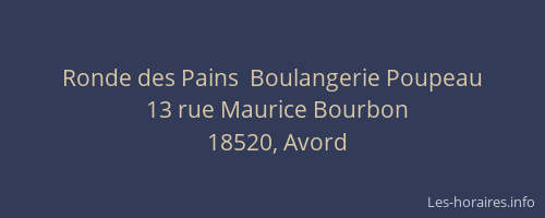 Ronde des Pains  Boulangerie Poupeau